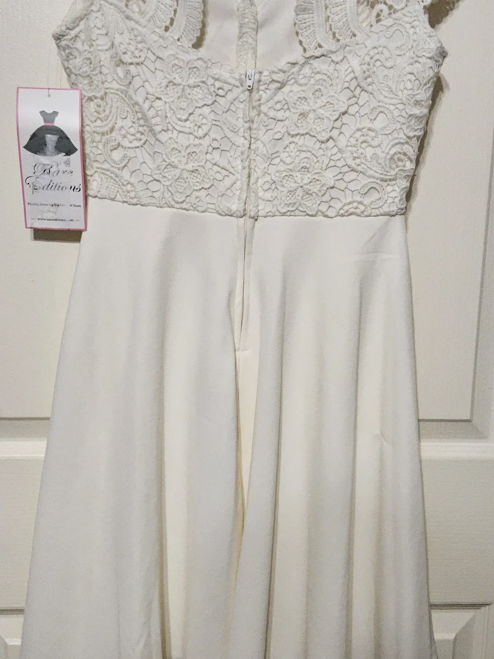 NWT Rare Editions Big Girls Ivory Lace Fit & Flare Cap Sleeve Dress Size 14